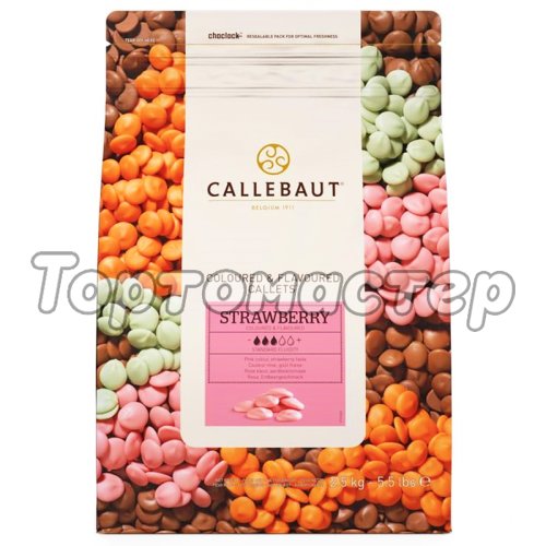 Шоколад розовый клубничный CALLEBAUT 100 г STRAWBERRY-RT-U70