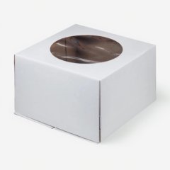 Коробка для торта с окном белая 50х50х50 см 020650