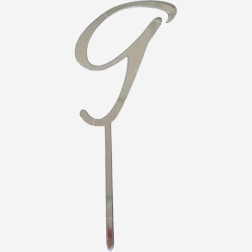 Топпер декоративный акриловый "Цифра 9 курсив" Серебро 