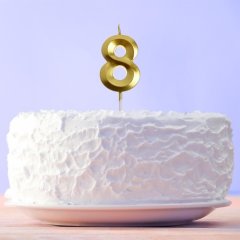 Свеча декоративная Цифра "8" Золотая 5276860