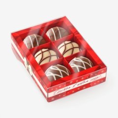 Коробка на 6 конфет с пластиковой крышкой "Счастья в Новом Году" 10х14,5х3 см 10508328