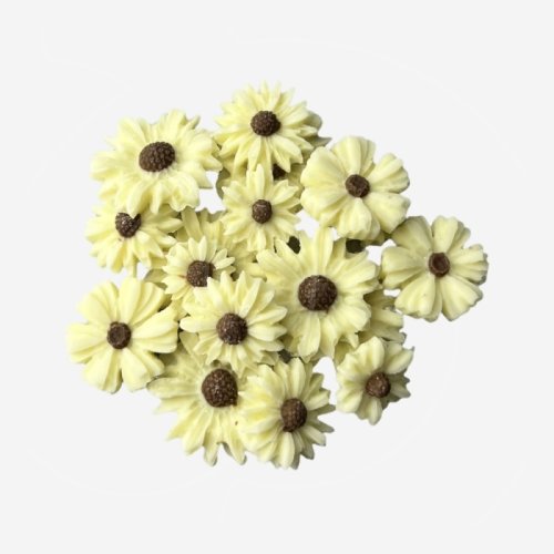 Фигурка из шоколада "Ромашки" Белый с коричневым 