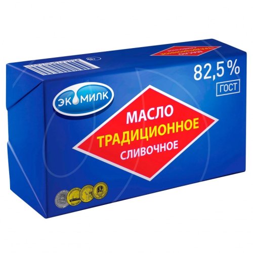 Масло сладко-сливочное Экомилк Традиционное 82,5% 330 г 
