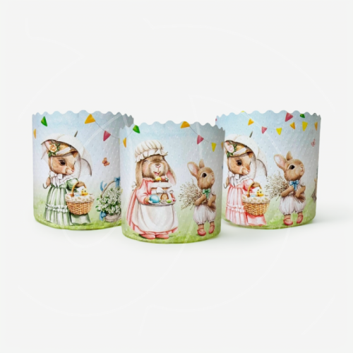 Форма для кулича "Ретро зайцы" D110 H85 1 шт 