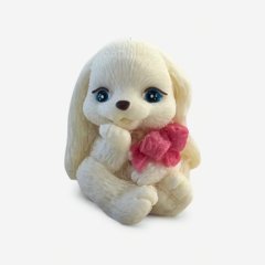Фигурка из шоколадной глазури "Зайка с розовым бантиком" 