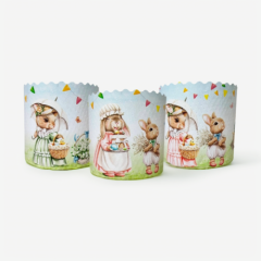 Форма для кулича "Ретро зайцы" D110 H85 10 шт 