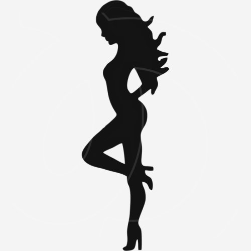 Топпер декоративный акриловый "Силуэт девушки" Чёрный 