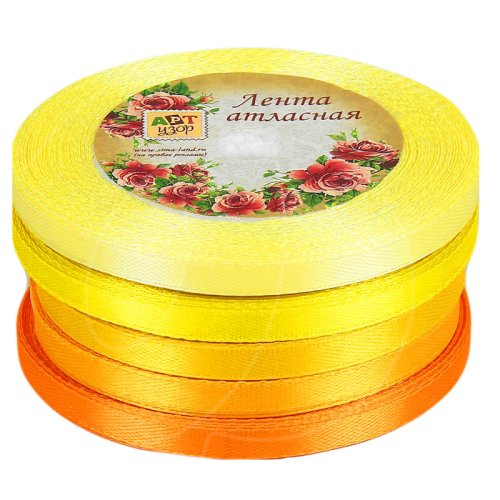 Набор лент для декора и упаковки Оттенки жёлтого 7мм 5 шт 2611796