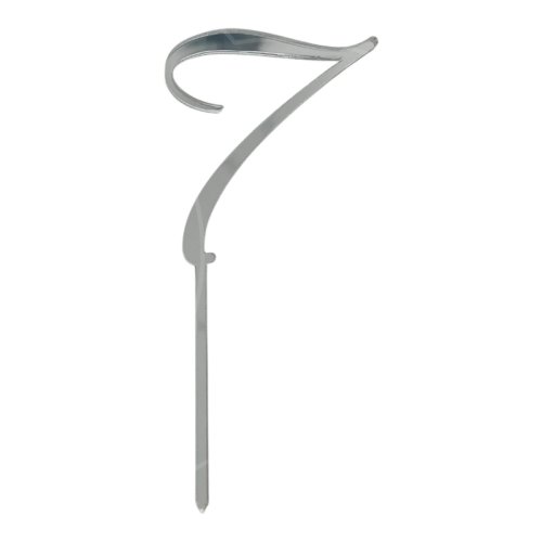 Топпер декоративный акриловый "Цифра 7 курсив" Серебро 