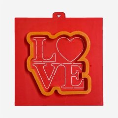 Вырубка пластиковая и трафарет LUBIMOVA "Love с сердечком" LC-00004441		