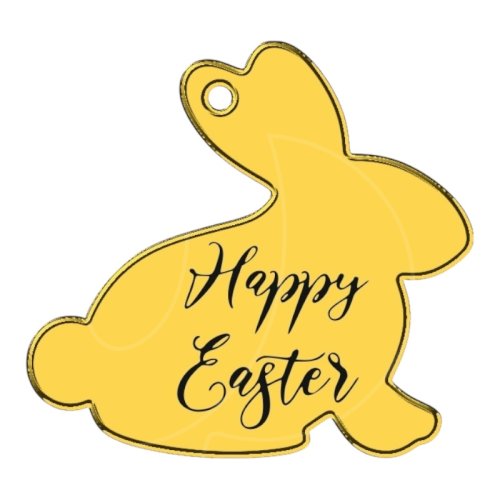 Топпер декоративный акриловый "Бирка кролик" Золото 4х4 см ТСК344