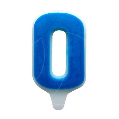 Свеча декоративная "Цифра 0" Синяя 1232267