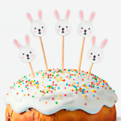 Шпажки деревянные "Пасхальные зайчики" 12 см 25 шт 9270892