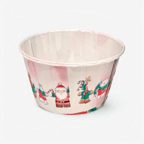 Капсула бумажная с подворотом D50 H40 "Новогодняя" 10 шт Б-54 