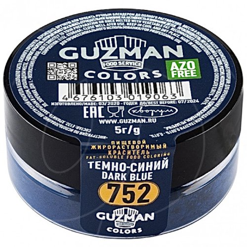 Краситель пищевой сухой жирорастворимый GUZMAN "Тёмно-синий 752" 5 г 752, 419 ₽ Краситель пищевой сухой жирорастворимый GUZMAN "Тёмно-синий 752" 5 г 752