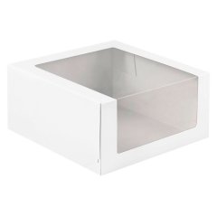 Коробка для торта с большим окном белая 22х22х11 см ForG SHELF I W W 225*225*110 A