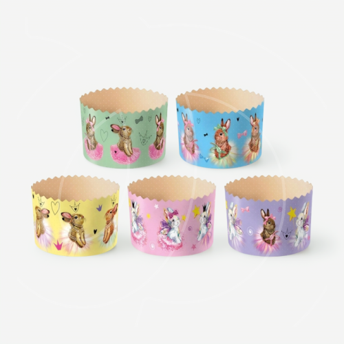 Форма для кулича "Зайчики" D110 H85 10 шт pmk11085cZA