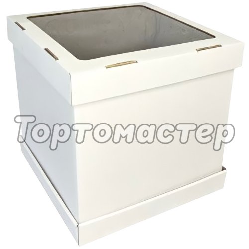 Коробка для торта с окном белая 24х24х20 см ForG STRONG I W W 240*240*200 S