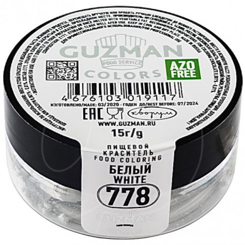 Краситель пищевой сухой жирорастворимый GUZMAN 778 Белый 15 г 778, 419 ₽ Краситель пищевой сухой жирорастворимый GUZMAN 778 Белый 15 г 778