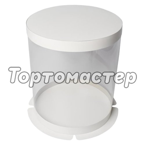 Коробка для торта тубус белая D26 H32 см 