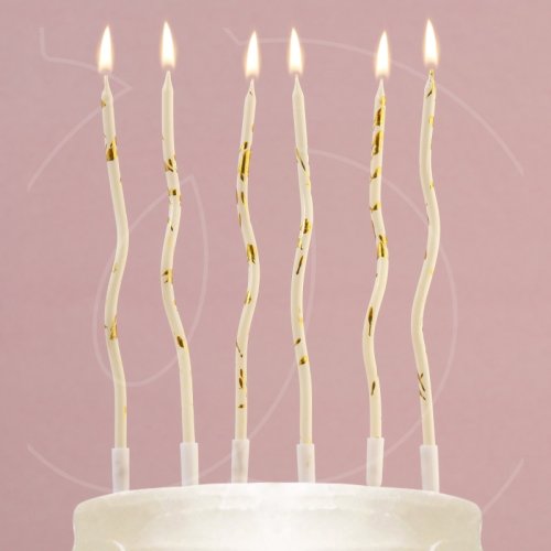 Свечи декоративные "Бело-золотая волна" 15 см 10 шт 9613768